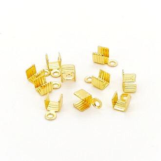 Зажимы для шнуров медные 18К позолота 7х4 мм 10 шт. Золото