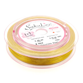 Ювелірний трос SakuLux (Flexy7) Японія 0,40 мм 1 м Золото
