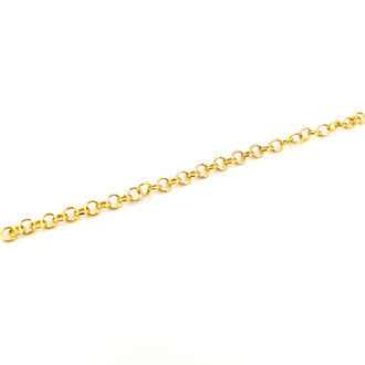 Цепь Circle медная 18К позолота 3,5х0,6 мм 10 см Золото