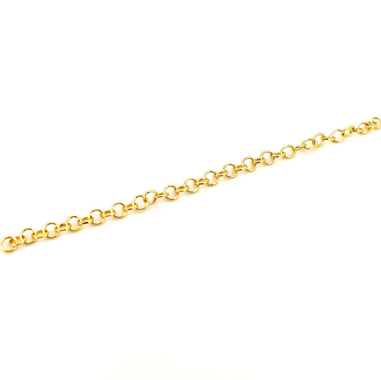 Цепь Circle медная 18К позолота 3,5х0,6 мм 10 см Золото