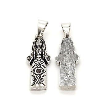 Подвеска Мотанка 32х11х3 мм 1 шт. Серебро