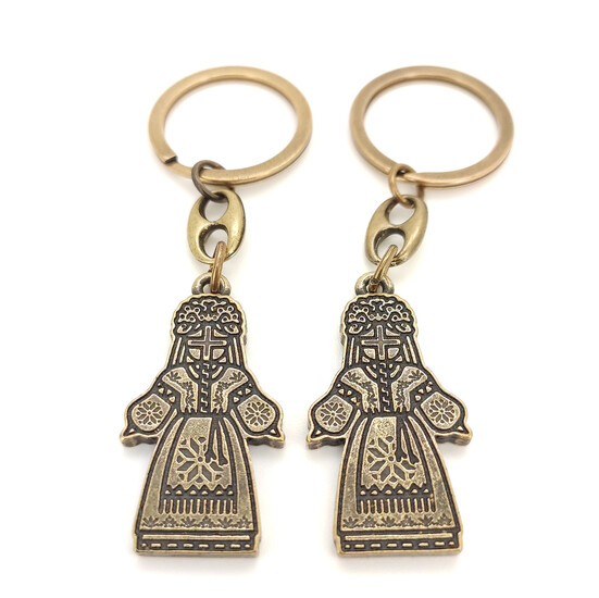 Брелок Мотанка 38х20х2,5 мм 81 мм 1 шт. Бронза