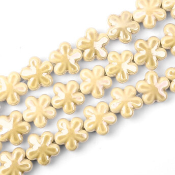 Бусины Цветок керамические 12х12 мм 5 шт. Бежевый