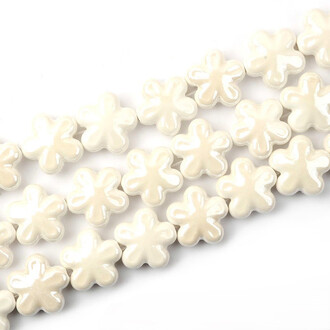 Бусины Цветок керамические 12х12 мм 5 шт. Кремовый