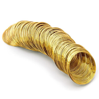 Проволочное кольцо с эффектом памяти основа для украшения 40х0,6 мм Золото яркое +-120 витков