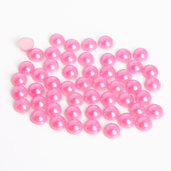 Полубусины акрил 8 мм +-200 шт. ярко-розовый
