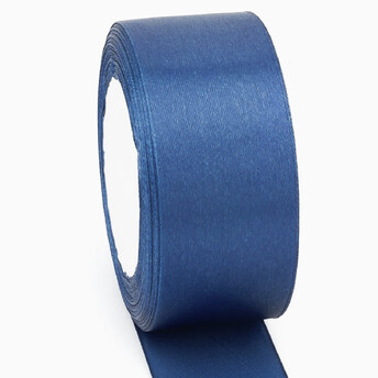 Лента атласная 5 см 1 рулон (+-23 м) Синий темный