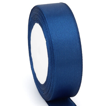 Лента атласная 2,5 см Синий темный 1 рулон +-23 м