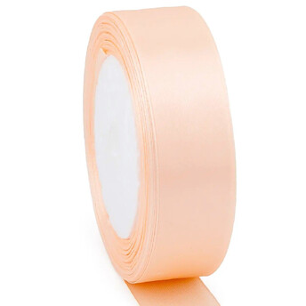 Лента атласная 2,5 см Персиковый 1 рулон +-23 м