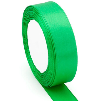 Лента атласная 2,5 см Зеленый 1 рулон +-23 м
