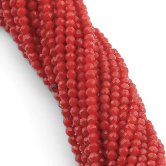 Бусины Шпинель огранка круглая 2 мм Ø 0,5 мм +-200 шт. нить 37 см Красный 5С