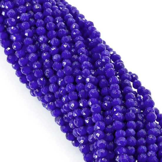 Бусины Шпинель Кошачий глаз, огранка круглая 2 мм Ø 0,5 мм 200 шт. нить 37 см Синий 7К