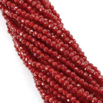 Бусины Шпинель Кошачий глаз, огранка круглая 2 мм Ø 0,5 мм 200 шт. нить 37 см Красный 12К