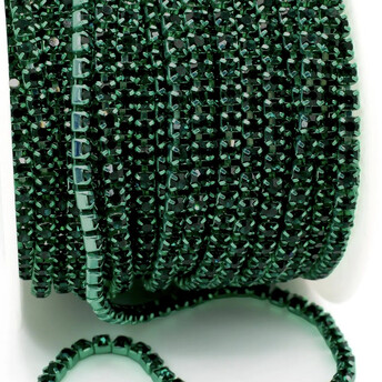 Стразовая цепь ss8 (2,5 мм) 1 м Nephritis green