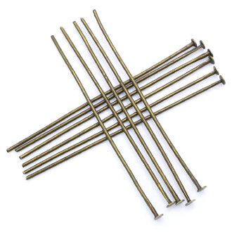 Пины гвоздики с плоской шляпкой 45х0,7 мм Бронзовый +-200 шт. 37.5 г