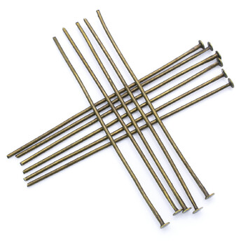 Пины гвоздики с плоской шляпкой 45х0,7 мм Бронзовый +-200 шт. 37.5 г