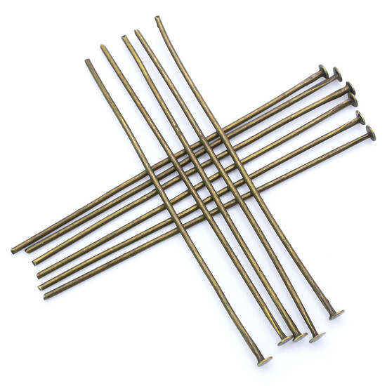 Пины гвоздики с плоской шляпкой 45х0,7 мм Бронзовый +-200 шт. 37.5 г