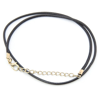 Шнурок на шею Полиэстер 2 мм 43 см 1 шт. Черный/золото