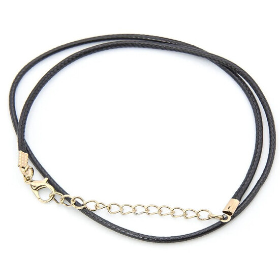 Шнурок на шею Полиэстер 2 мм 43 см 1 шт. Черный/золото