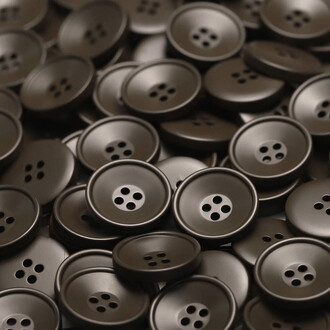 Пуговица Круглая LuxFabric 4 отв. пластик 15 мм 1 шт. Коричневый темный