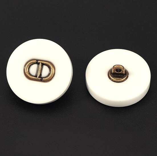 Пуговица Double D LuxFabric на ножке пластик 22,5 мм 1 шт. Белый