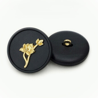 Пуговица Lotus LuxFabric на ножке пластик 22,5 мм 1 шт. Черный