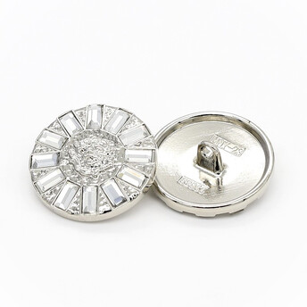 Пуговица Lion's head LuxFabric на ножке металл 20 мм 1 шт. Платина