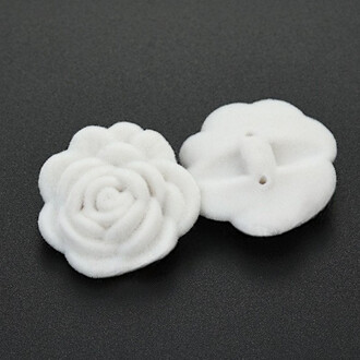 Пуговица Rose LuxFabric на ножке флокированная 21 мм 1 шт. Белый