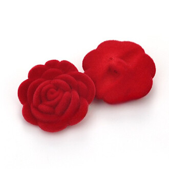Пуговица Rose LuxFabric на ножке флокированная 15 мм 1 шт. Красный