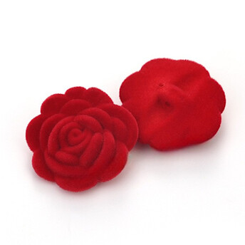 Пуговица Rose LuxFabric на ножке флокированная 15 мм 1 шт. Красный