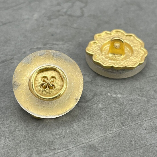 Пуговица Retro LuxFabric на ножке металл 16 мм 1 шт. Золотистый яркий