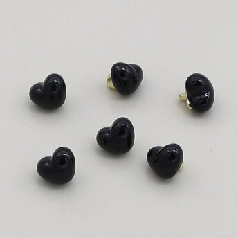 Пуговица Heart full LuxFabric на ножке металл 10х8 мм 1 шт. Черный