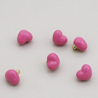 Пуговица Heart full LuxFabric на ножке металл 10х8 мм 1 шт. Розовый