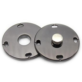 Кнопка для одежды LuxFabric потайная металл 21 мм 1 шт. Черный Никель