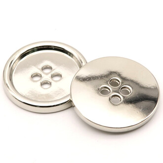 Пуговица Круглая Сast LuxFabric 4 отв. металл 20 мм 1 шт. Платина