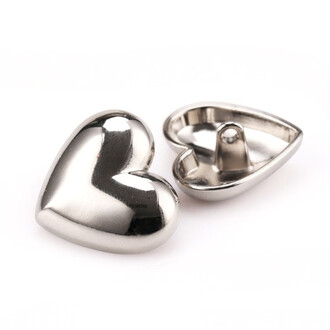 Пуговица Heart LuxFabric на ножке металл 11х10 мм 1 шт. Платина