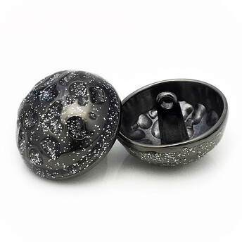 Пуговица Hemisphere LuxFabric на ножке металл 18 мм 1 шт. Черный