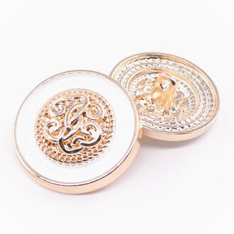 Пуговица Patterned LuxFabric на ножке металл 23 мм 1 шт. Белый