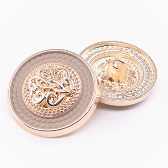 Пуговица Patterned LuxFabric на ножке металл 18 мм 1 шт. Бежевый