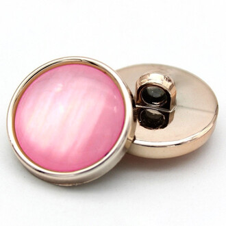 Пуговица Рearly LuxFabric на ножке пластик 15 мм 1 шт. Розовый