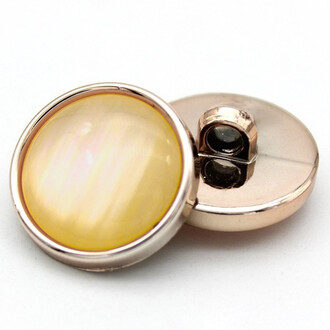 Пуговица Рearly LuxFabric на ножке пластик 15 мм 1 шт. Золотисто-желтый