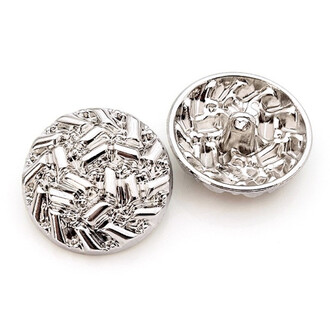 Пуговица Embossed LuxFabric на ножке металл 18 мм 1 шт. Серебристый