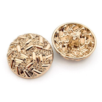 Пуговица Embossed LuxFabric на ножке металл 11 мм 1 шт. Золотистый