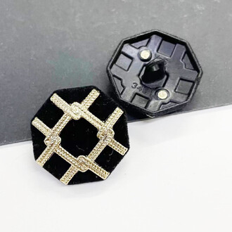 Пуговица Ropes LuxFabric на ножке флокированная металл 23 мм 1 шт. Черный