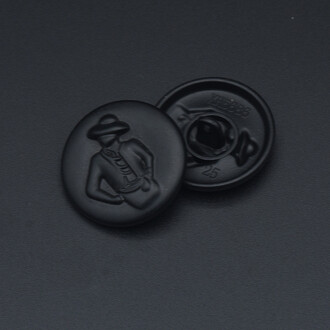 Пуговица Gentleman LuxFabric на ножке металл 15 мм 1 шт. Черный
