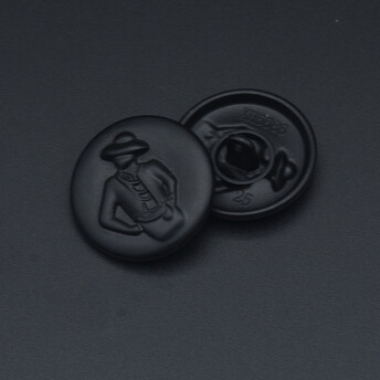 Пуговица Gentleman LuxFabric на ножке металл 15 мм 1 шт. Черный