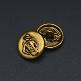 Пуговица Gentleman LuxFabric на ножке металл 18 мм 1 шт. Бронзовый