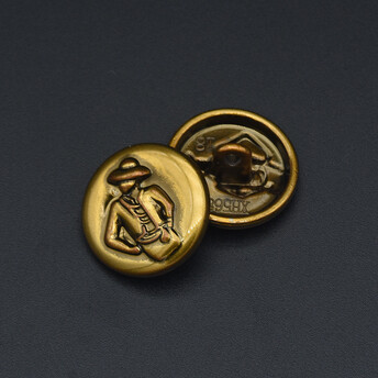 Пуговица Gentleman LuxFabric на ножке металл 18 мм 1 шт. Бронзовый