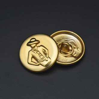 Пуговица Gentleman LuxFabric на ножке металл 18 мм 1 шт. Золотистый