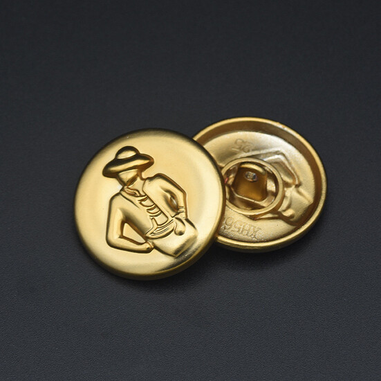 Пуговица Gentleman LuxFabric на ножке металл 18 мм 1 шт. Золотистый